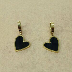 Stainless steel earrings , New with tags , Gold & Black